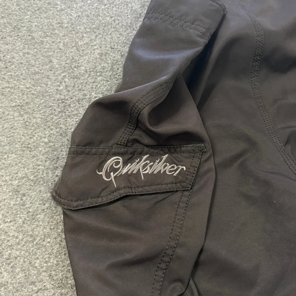Y2K Quiksilver Board Shorts Mens 32 Black Good Cargo Pocket Surf Trunks